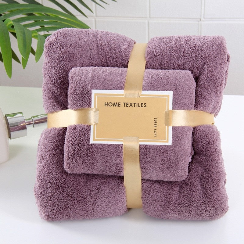 Coral Fleece 2‑Piece Bath Towel Set